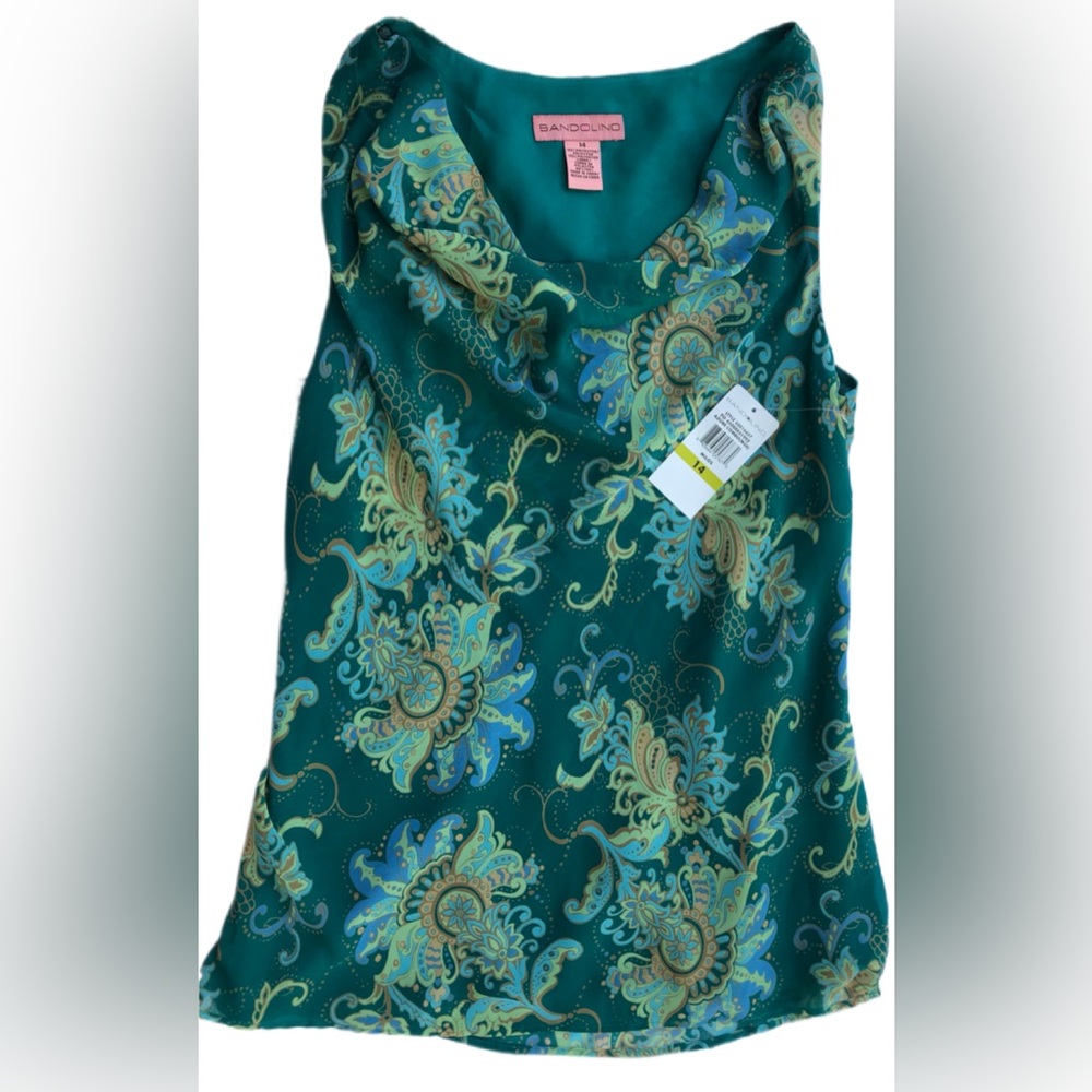 Bandolino Sleeveless Scoop Neck Blouse, Size 14, New with Tags